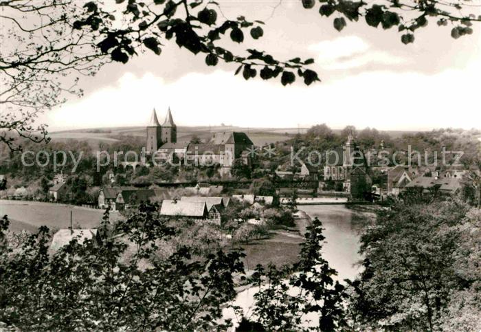 Rochlitz Sachsen Teilansicht mit Schloss Zwickauer Mulde