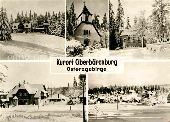 Oberbaerenburg Baerenburg Teilansichten Kapelle Winterpanorama Handabzug