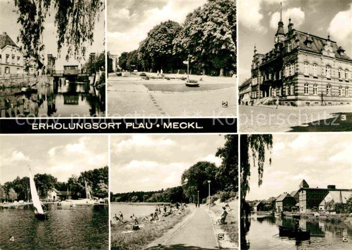 Plau Mecklenburg Zugbruecke Burgplatz Rathaus Marktplatz Seglerheim Strandbad Pl