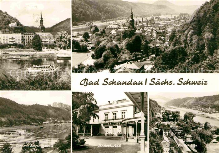 Bad Schandau Elbe Dampfer Schrammstein Elbsandsteingebirge Kneippkurbad