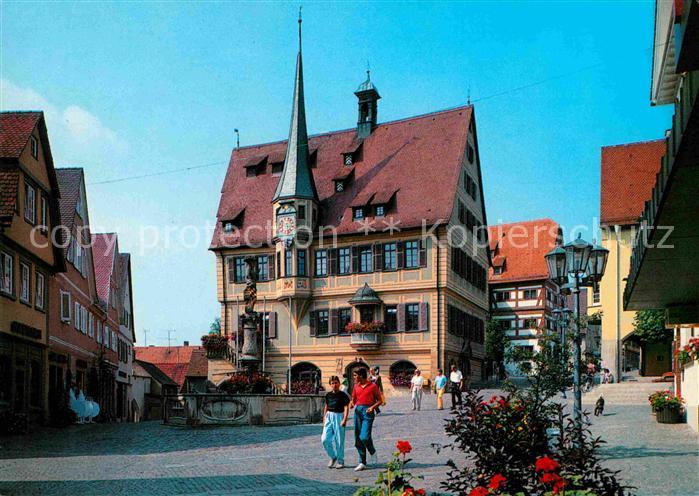 Bietigheim-Bissingen Rathaus erbaut 1507 Brunnen Altstadt