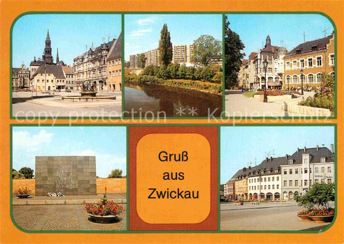 Zwickau Sachsen Hauptmarkt Wilhelm Pieck Strasse Dr Friedrichs Ring Fussgaengerz