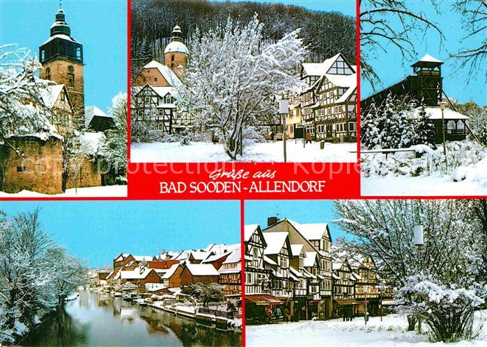 Bad Sooden-Allendorf Teilansichten Werra Fachwerkhaeuser Kirche Gradierwerk
