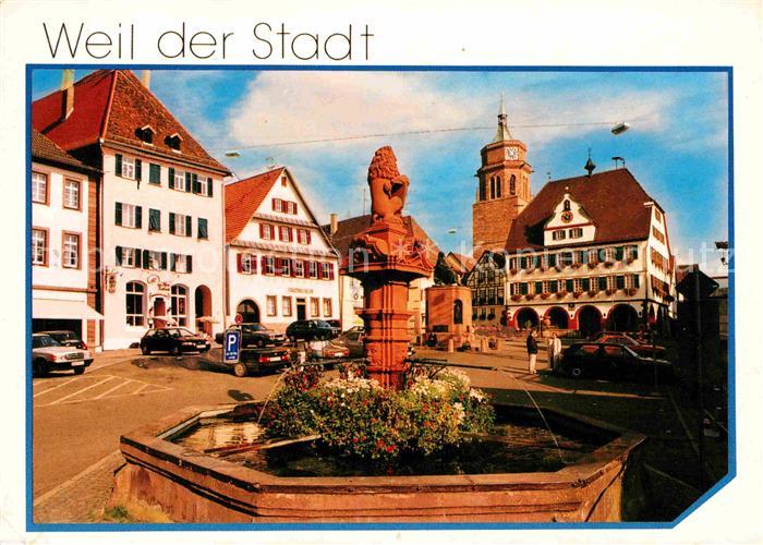 Weil der Stadt Brunnen Marktplatz Kirche