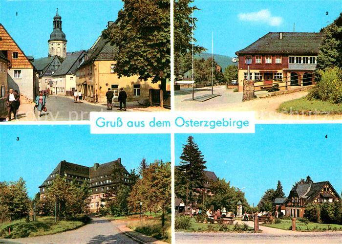 Geising Erzgebirge Hauptstrasse Kipsdorf Bahnhof Altenberg Sanatorium Oberbaeren