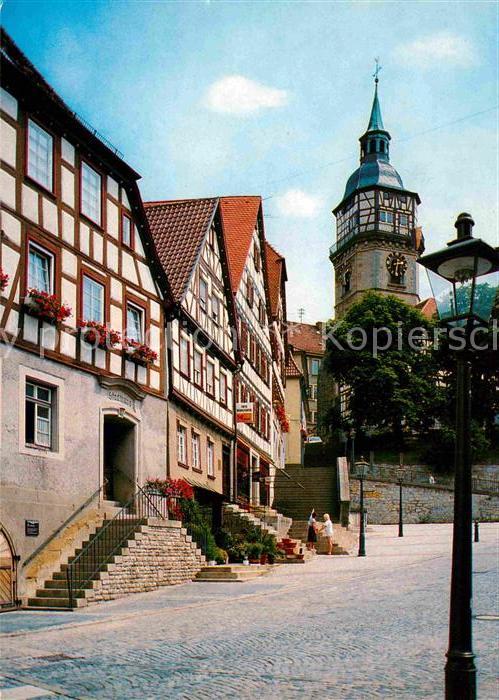 Backnang Fachwerkhaeuser Altstadt Stadtturm Laterne