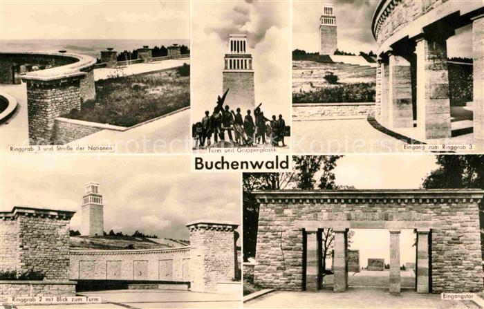 Buchenwald Weimar Nationale Mahn und Gedenkstaette Ringgrab 3 Eingang Turm und G