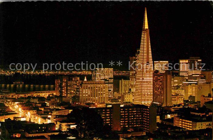 San Francisco California The financial district at night