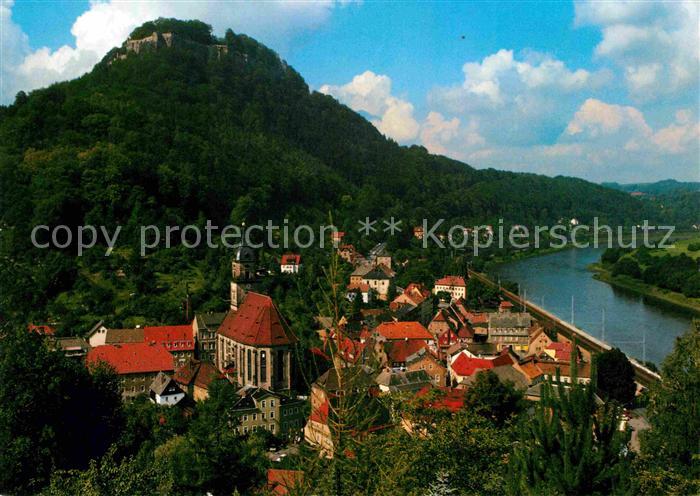 Koenigstein Saechsische Schweiz Panorama Elbepartie