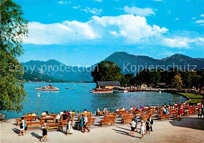 Bad Wiessee Seepromenade mit Schlierseer Berge und Wallberg