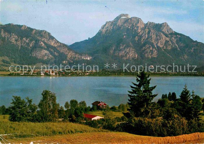Forggensee Schwangau mit Waltenhofen Koenigsschloessern und Saeuling