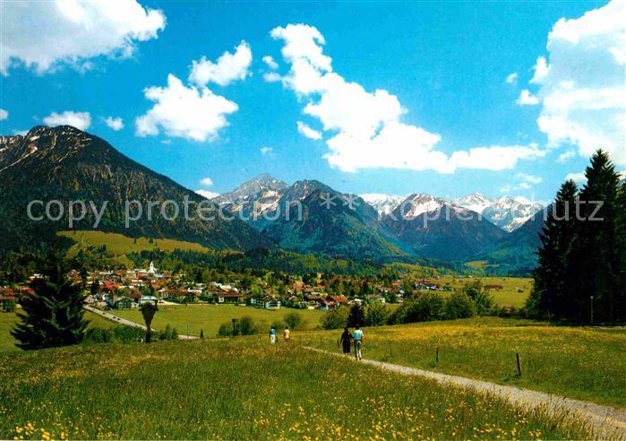 Oberstdorf mit Kegelkopf Krottenkopf Fuerschiesser und Kratzer