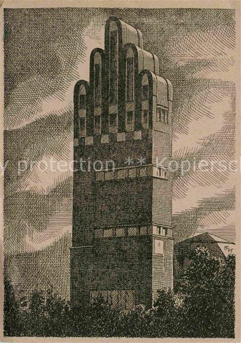 Darmstadt Hochzeitsturm Zeichnung