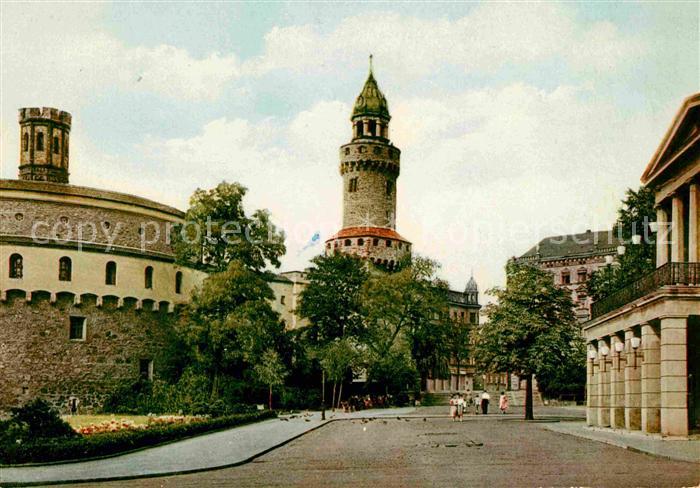 Goerlitz Sachsen Kaisertrutz mit Reichenbacher Turm und Gerhart Hauptmann Theate