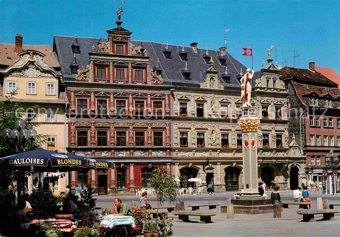 ERFURT CITY Fischmarkt mit Roemer und Haus zum Breiten Herd