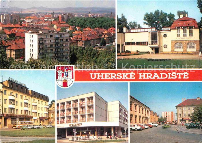 Uherske Hradiste Celkovy pohled Slovacke muzeum Hotel Grand Hotelovy dum Mesit N