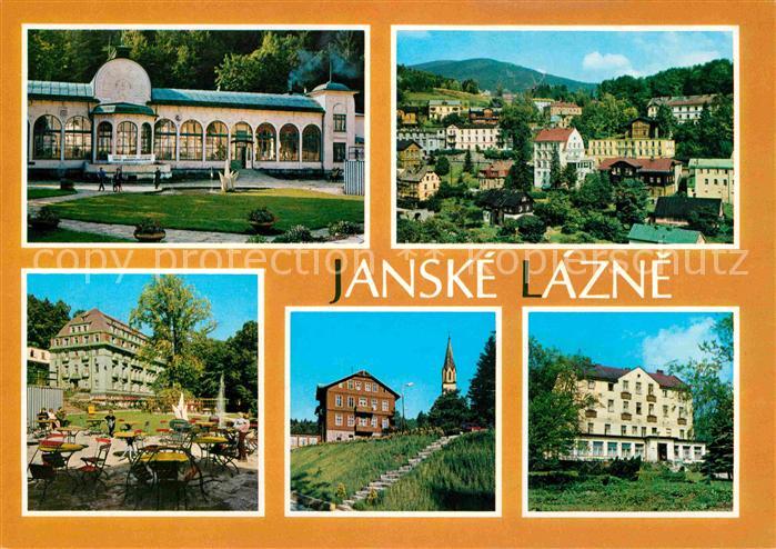 Janske Lazne Kolonada Areal lazenskych hotelu Jansky dvur Zotavovna ROH Brigada