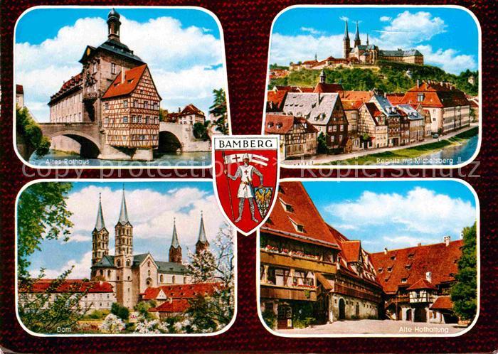 Bamberg Altes Rathaus Regnitz mit Michelsberg Dom Alte Hofhaltung