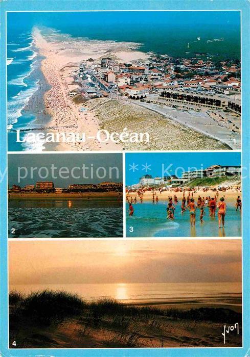 Lacanau Vue generale La plage Coucher de soleil