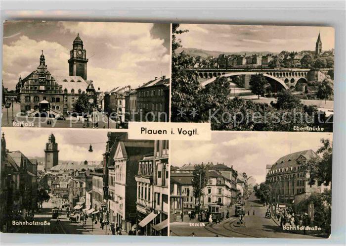 Plauen Vogtland Rathaus Ebertbruecke Bahnhofstrasse