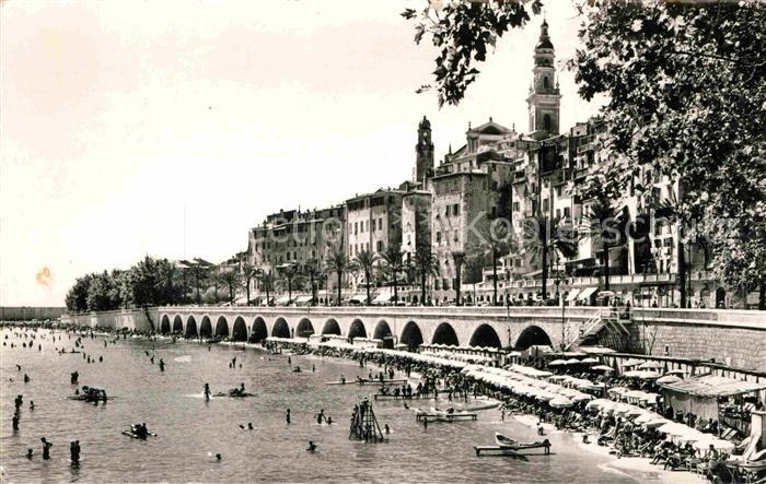 Menton Alpes Maritimes Plage des Sablettes Promenade Vieille Ville