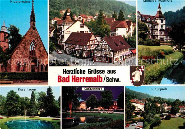 Bad Herrenalb Klosterruine Altstadt Fachwerkhaeuser Hotel Kurpark Kurkonzert Kur
