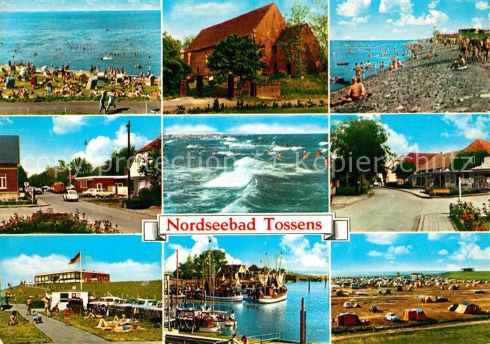 Tossens Nordseebad Strand Dorfpartie Restaurant Hafen Campingplatz