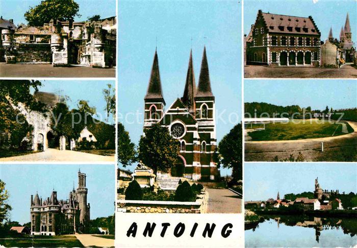 Antoing Rathaus Kirche Schloss Sportplatz