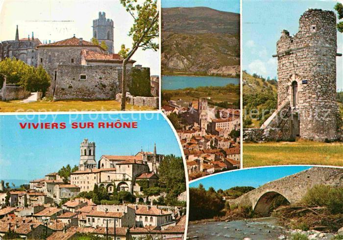 Viviers sur Rhone Vues d_ensemble Ruine Eglise Pont