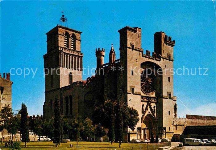 Beziers Cathedrale St Nazaire facade sur le Rempart