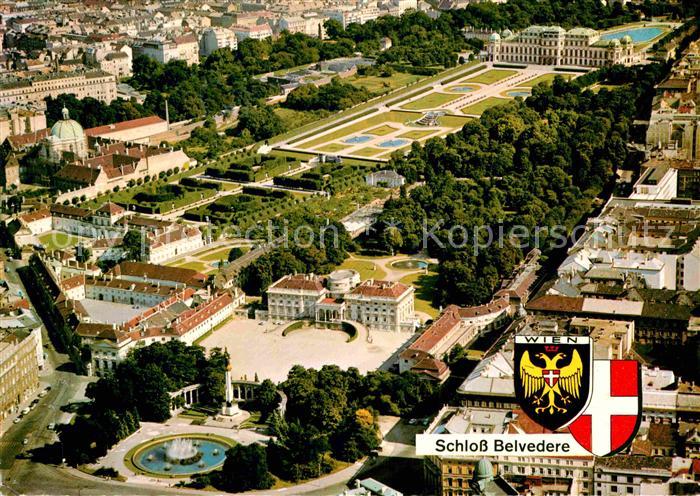 Wien Schloss Belvedere mit Palais Schwarzenberg Fliegeraufnahme