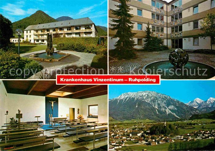 Ruhpolding Bayern Krankenhaus Vinzentinum Brunnen Kapelle Panorama