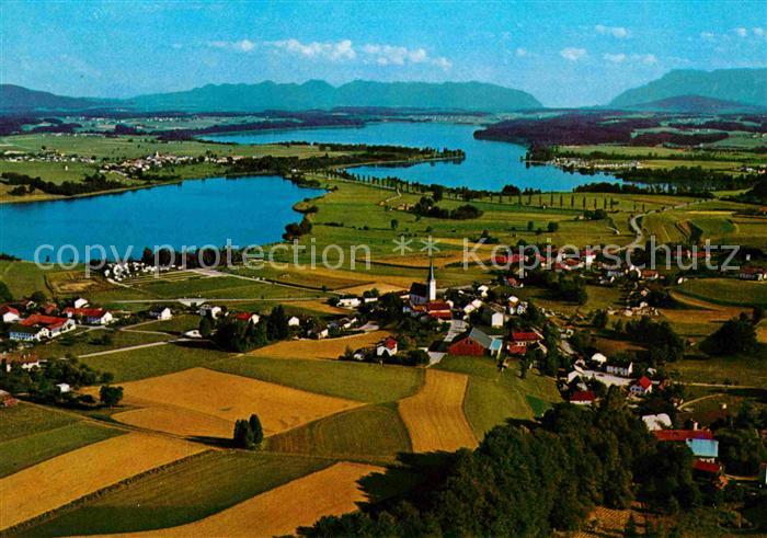 Taching See mit Tachinger und Waginger See Fliegeraufnahme