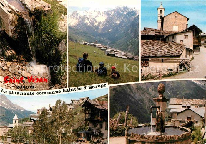 Saint-Veran Brunnen Panorama Dorfmotive