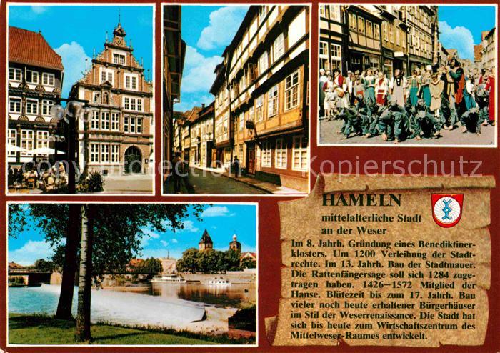 Hameln Weser Buergerhaeuser Rattenfaenger Spiel Kloster