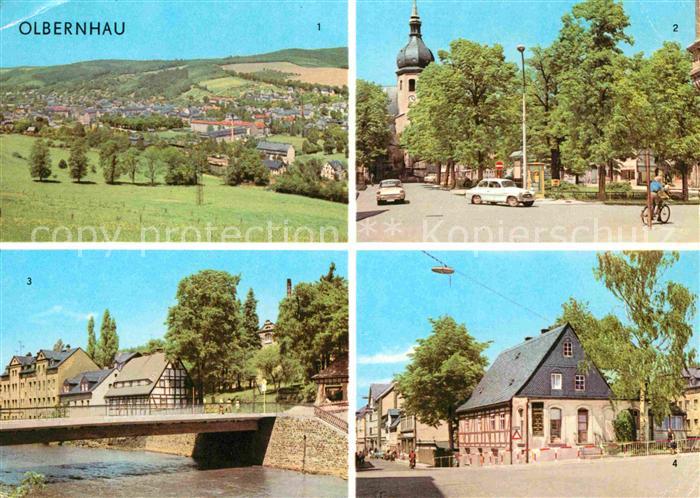 Olbernhau Erzgebirge Panorama Ernst Thaelmann Platz Kegelbruecke Gruenthaler Str