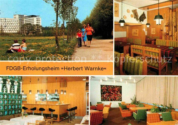 Klink Waren FDGB Erholungsheim Herbert Warnke Jaegerzimmer Dachcafe Klubraum