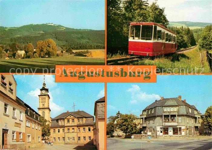 Augustusburg Erdmannsdorf mit Augustusburg Drahtseilbahn Markt Karl Marx Strasse