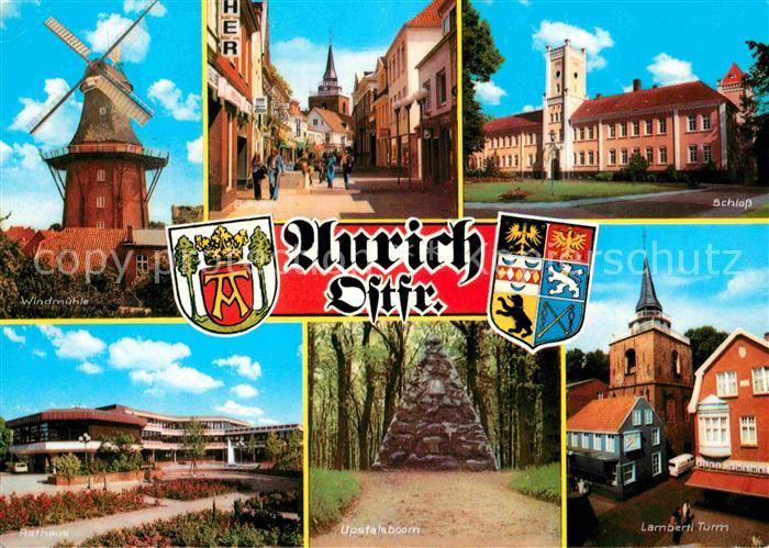 Aurich Ostfriesland Windmuehle Burgstrasse Schloss Rathaus Upstalsboom Lamberti