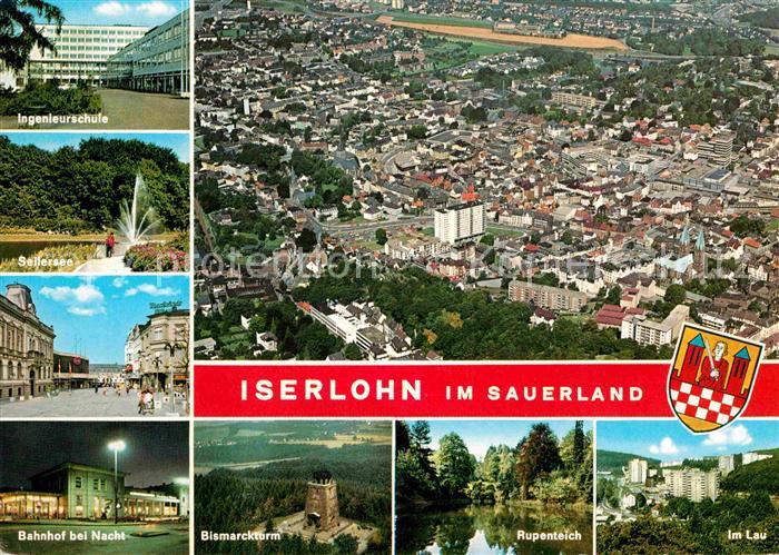 Iserlohn Fliegeraufnahme Ingenieurschule Seilersee Bahnhof Bismarckturm Rupentei