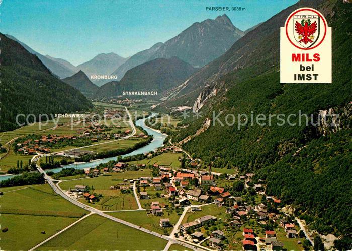 Mils Imst Fliegeraufnahme mit Schoenwies Starkenbach Parseier