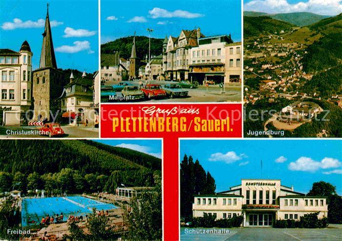 Plettenberg Christuskirche Marktplatz Jugendburg Freibad Schuetzenhalle