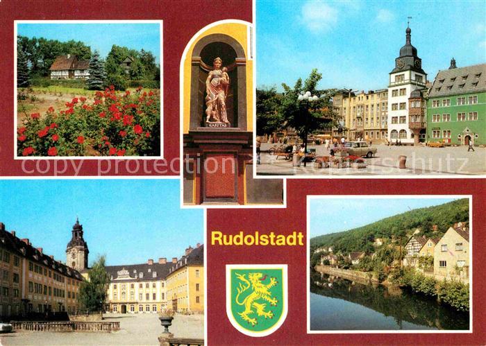Rudolstadt Volkskundemuseum Thuer Bauernhaeuser Heidecksburg Portal Figur Markt