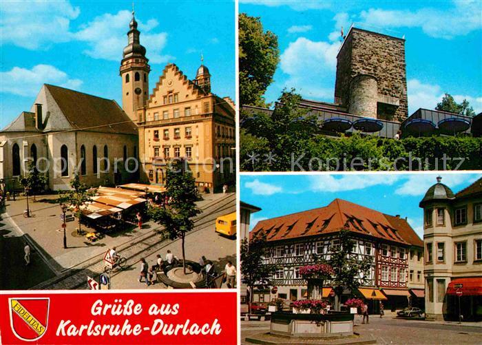 Durlach Schloss Marktplatz Rathaus Kirche