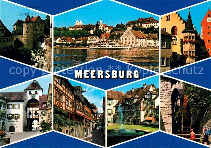 Meersburg Bodensee Schloss Teilansichten Brunnen Stadttor Wasserrad