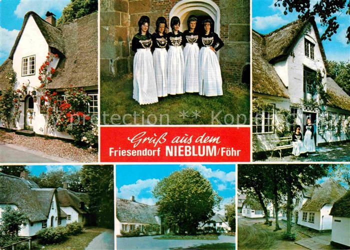 Nieblum Friesendorf Friesenhuetten Insulanerinnen in Landestracht