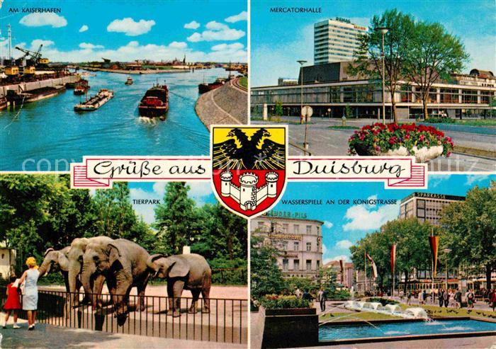 Duisburg Ruhr Am Kaiserhafen Mercatorhalle Tierpark Wasserspiele Koenigstrasse