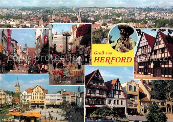 Herford Panorama Baeckerstr Gehrenberg Bruederstr Alter Markt Neuer Markt