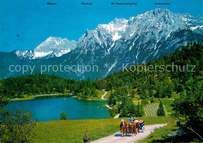 Mittenwald Bayern Lautersee mit Karwendelgebirge