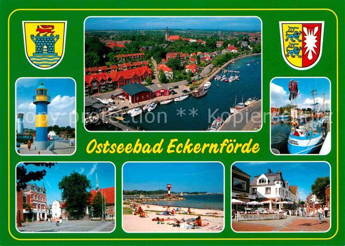 ECKERNFoeRDE Ostseebad Panorama Leuchtturm Hafenpartie Strand